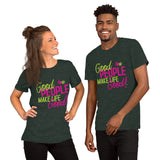 Make Life Good! 100% Cotton T-Shirt with Good People Make Life Good! Custom Graphic for Men & Women, Unisex Tee