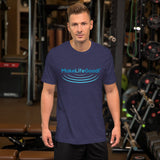 Make Life Good! 100% Cotton T-Shirt with "Make Life Good!" Ripples Blue Custom Graphic for Men & Women, Unisex Tee