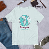Make Life Good! 100% Cotton T-Shirt with Imagine Make Life Good! Earth Custom Graphic for Men & Women, Unisex Tee