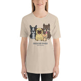 Make Life Good! 100% Cotton T-Shirt with Rescue Dogs Make Life Good! Custom Graphic for Men & Women, Unisex Tee