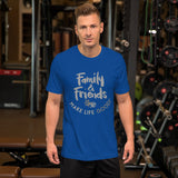 Make Life Good! 100% Cotton T-Shirt with Family & Friends Make Life Good! Grayscale Color Custom Graphic for Men & Women, Unisex Tee