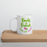 Make Life Good! Ceramic Coffee Mug with Family & Friends Make Life Good Custom Graphic - Java & Tea Cup