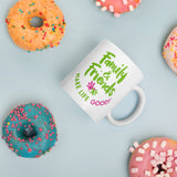 Make Life Good! Ceramic Coffee Mug with Family & Friends Make Life Good Custom Graphic - Java & Tea Cup