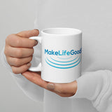 Make Life Good! Ceramic Coffee Mug with Ripples Custom Graphic - Java & Tea Cup