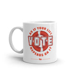 Make Life Good! Ceramic Coffee Mug with Vote As If Your Life Depends On It Custom Graphic - Java & Tea Cup