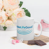 Make Life Good! Ceramic Coffee Mug with Ripples Custom Graphic - Java & Tea Cup