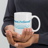 Make Life Good! Ceramic Coffee Mug with Ripples Custom Graphic - Java & Tea Cup