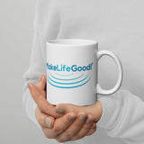 Make Life Good! Ceramic Coffee Mug with Ripples Custom Graphic - Java & Tea Cup