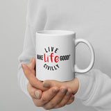 Make Life Good! Ceramic Coffee Mug with Live Life Civilly Custom Graphic - Java & Tea Cup