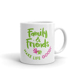 Make Life Good! Ceramic Coffee Mug with Family & Friends Make Life Good Custom Graphic - Java & Tea Cup