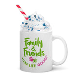 Make Life Good! Ceramic Coffee Mug with Family & Friends Make Life Good Custom Graphic - Java & Tea Cup
