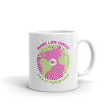Make Life Good! Ceramic Coffee Mug with Pay It Forward Custom Graphic - Java & Tea Cup