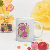 Make Life Good! Ceramic Coffee Mug with Pay It Forward Custom Graphic - Java & Tea Cup