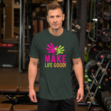 Make Life Good! 100% Cotton T-Shirt with Make Life Good! Logo Custom Graphic for Men & Women, Unisex Tee
