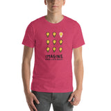 Make Life Good! 100% Cotton T-Shirt with Imagine Make Life Good! Light Bulb Custom Graphic for Men & Women, Unisex Tee